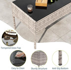 4-Piece Outdoor Furniture Set, PE Rattan Wicker Chairs - Image 6