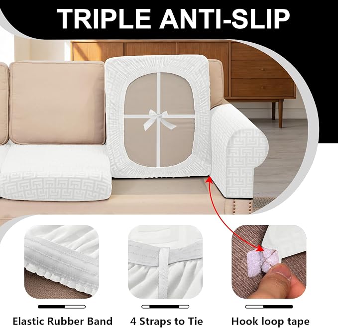 UNBBRRL 10 Pieces Stretch Sofa Cushion Covers - Image 3