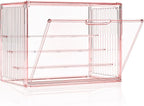 Clear Pink Acrylic Figure Display Case by MSHOMELYDIRECT