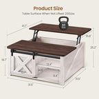 SEDETA 31.5" Lift Top Coffee Table - Image 2