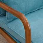 VINGLI Cozy Living Room Chairs, Linen Teal Accent Chairs Set of 2, Wood Lounge - Image 6