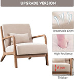 ANJ Mid Century Modern Accent Chairs Set of 2, Single Fabric Lounge Reading - Image 4