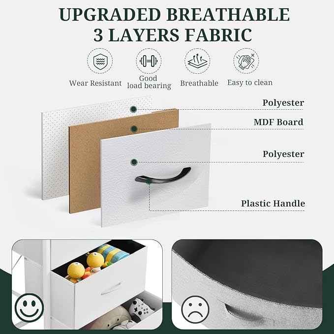 9-Drawer Dresser for Bedroom, Anti-Tip Tall Storage Organizer Chest of Drawers - Image 6