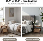 Tiita 2 Pack Rattan Side Table, Mid Century Nightstand, Bamboo Accent Bedside - Image 8