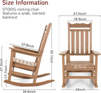 Stoog 3-Piece Patio Bistro Set, All-Weather Rocking Chairs Set of 2 - Image 3