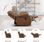 EBELLO Faux Leather Manual Loveseat Recliner, 2 Seat Reclining Sofa Chair - Image 4