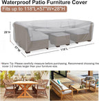 Patio Furniture Set Cover Waterproof, Mrrihand Outdoor Sectional Sofa Set Cover - Image 2