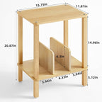 LELELINKY 2-Tier Bamboo Record Player Stand Set of 2 - Image 2