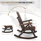 Outvita Wooden Rocking Chair Set of 2, Fir Log Adirondack Rocker, Outdoor Wood - Image 5