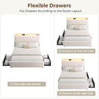 Queen LED Velvet Bed Frame - Image 5