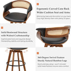 Set of 2 Rattan Swivel Counter Stools - Image 3