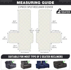 TAOCOCO 100% Waterproof Loveseat Recliner Cover, Non Slip Split Recliner Couch - Image 5
