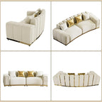 Oversized Velvet Chesterfield Couch - Image 6