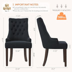 COLAMY Fabric Side Dining Chairs Set of 6, Wingback Upholstered Dining Room - Image 2