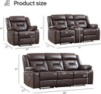EBELLO Faux Leather Recliner Sofa Furniture Set - Image 2