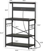 SUPERJARE Bakers Rack with Power Outlets, Microwave Stand, 31.5 X 16.5 Inch - Image 8