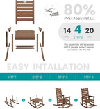 SERWALL Outdoor Rocking Chair Set of 2, Oversized Rocking Chair - Image 8