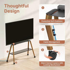 Rolling Easel TV Stand for 49–75 Inch TVs, Mobile TV Cart - Image 5