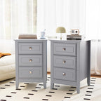 Bonnlo Gray Nightstands Set of 2, 3 Drawer Nightstand, Modern Night Stand by Bonnlo