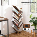 HOOBRO Tree Bookshelf, 9-Tier Bookcase Wooden Shelves, Floor Standing Storage - Image 4