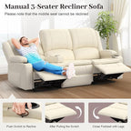 Yolsali 3-Seater Recliner Sofa, Manual Reclining Couch - Image 7