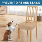 Smiry Waterproof Seat Covers for Dining Room Chairs Set of 8, Stretch Jacquard - Image 6