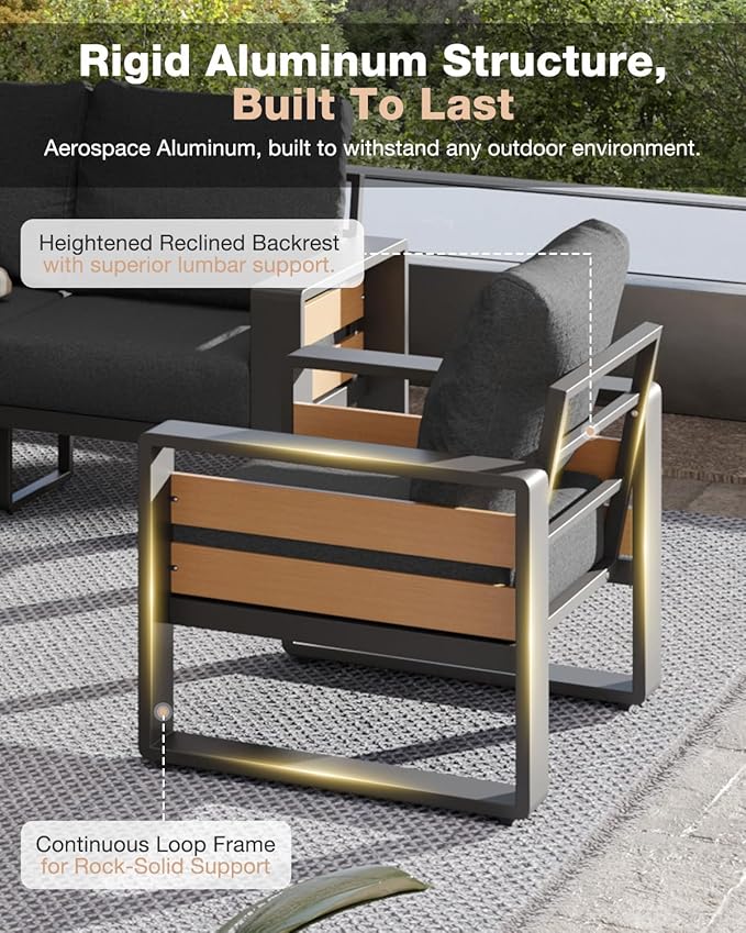 Aoxun Aluminum Patio Furniture Set - Image 6