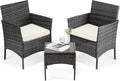 DUMOS 3 Piece Patio Furniture Set, All-Weather Outdoor Wicker Chairs by DumosLifestyle