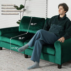 EASE MOOSE 70.6" Velvet Loveseat Sofa, Soft Deep Seat Couches - Image 5