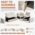 ABCASA Oversized Modular V Shaped Sectional Couches - Image 8