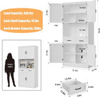 HOSTACK 71“ Tall Kitchen Pantry Storage Cabinet, Modern Kitchen Hutch Bar - Image 3