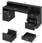 YOMILUVE Computer Desk with 3 Drawer & Storage Shelves, Home Office Desk with - Image 2