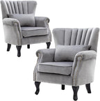 Velvet Accent Chairs Set of 2 by DMFurniture