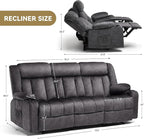 COMHOMA Manual Recliner Chair Set，Fabric Reclining Sofa Chair - Image 2