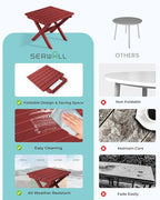 SERWALL Folding Adirondack Side Table, HDPE Small Outdoor Table, No Assembly - Image 7