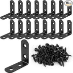 16 Pcs L Bracket Stainless Steel Corner Brace Sets, 90 Degree Right Angle by Romeda