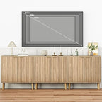 Vrullu Fluted Storage Cabinet, Free Standing Buffet, Wood Sideboard, Dining Room - Image 4