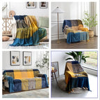 Bohemian Throw Blanket for Couch，Colorful Chenille Tassels Boho Woven Hippie - Image 3