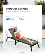 Ciokea Aluminum Foldable Lounge Chairs Set of 2 - Image 2