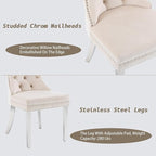 KCC Velvet Dining Chairs Set of 2, Upholstered High-end Tufted Dining Room Chair - Image 6