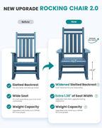 SERWALL Outdoor Rocking Chair, HDPE Rocking Chair - Image 5