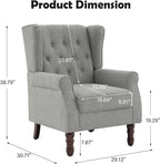 Mid-Century Modern 2-Piece Wingback Chair Set - Image 2