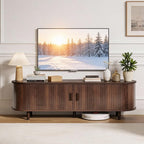 58" Mid Century Modern TV Stand, Wood TV Consoles - Image 2