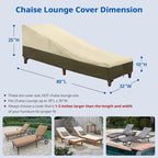 SunPatio Chaise Lounge Cover Outdoor Waterproof, Heavy Duty 2 Pack Patio Lounge - Image 2