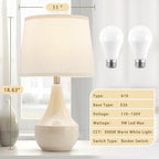GyroVu 18" Table Lamp Set of 2, Ceramic Table Lamp Classic Beside Lamps - Image 2