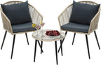 YITAHOME 3-Piece Outdoor Patio Furniture Wicker Bistro Set, All-Weather Rattan - Image 2