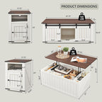 IFGET Farmhouse Furniture Set of 3, Includes 48" Lift Top Coffee Table - Image 2