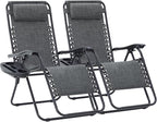 JEAREY Oversized Zero Gravity Lounge Chairs Set of 2, Adjustable Steel Mesh by JEAREYOutdoorsCollection