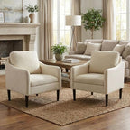Mid Century Modern Accent Chair, Chenille Fabric Armchair - Image 4