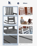 KINGYES Oversized Outdoor Rocking Chair Set of 2, All-Weather Patio Rocking - Image 8